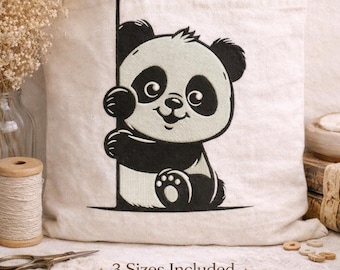 Baby Panda Maschinenstickerei | Kinderzimmer & Kinder Stichdatei | Digitaler Download