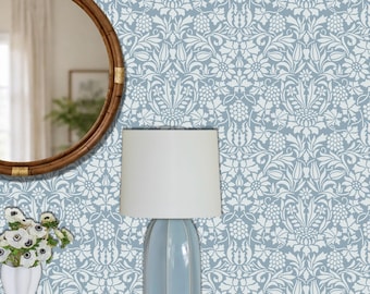 Botanical Thistle And Vine Wall Stencil, Reusable Mylar Floral Pattern