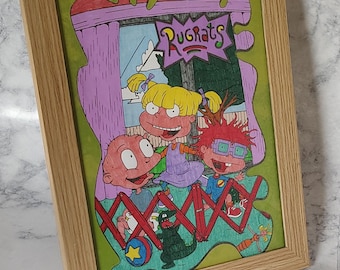 Impression de dessin animé Razmoket coloré à la main - Art nostalgique des années 90 (8 x 10)