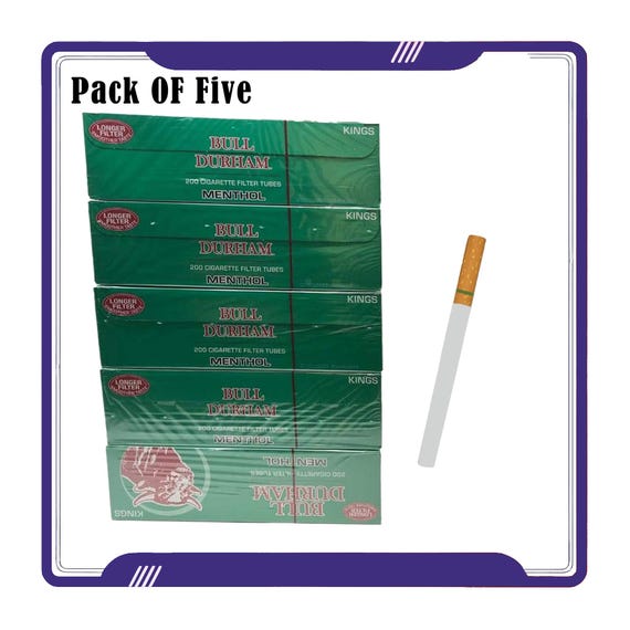tube cigarette menthol Bull Durham Menthol King Cigarette Tubes - 5 X 200 Pack
