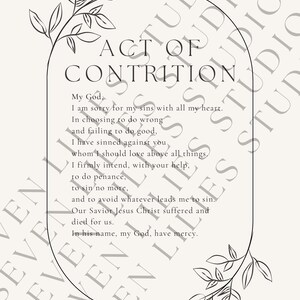 Carte de prière Acte de contrition (fichier numérique)