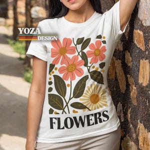 Vintage Floral PNG – Earth Tone Retro Flower Design