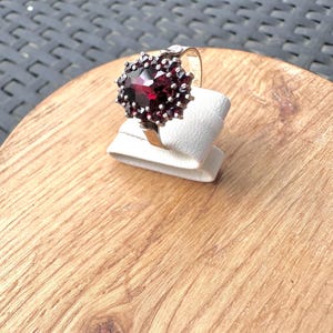 Vintage Garnet Cocktail Ring | Gold-Plated  Silver |  H. Engelbert