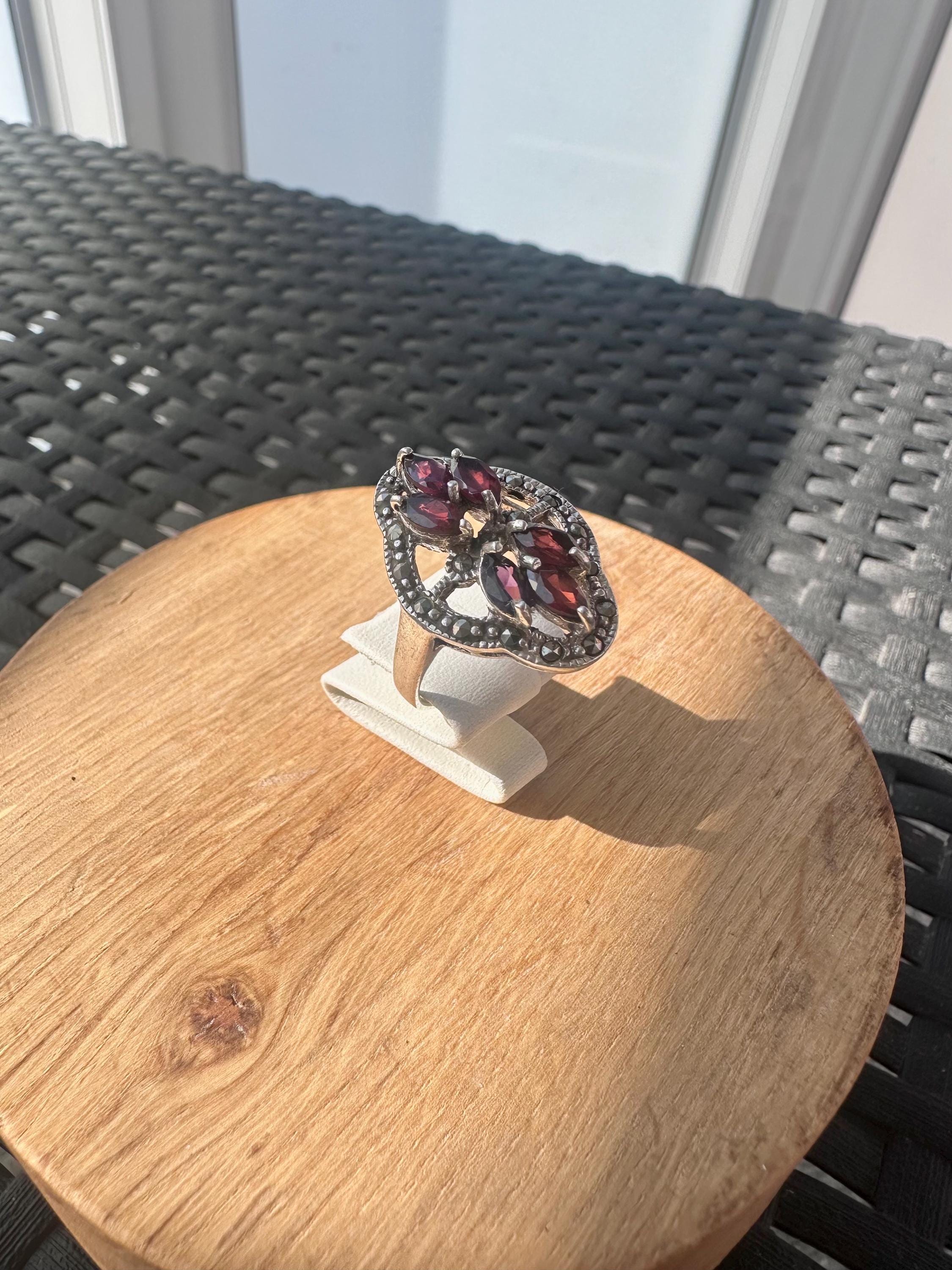Anello Granato Rosso Pietra D Gennaio Nodo Celtico Argento 925