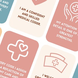 Medizinischer Coder Affirmationskarten & Miniposter zum ausdrucken Motivationszitate für Beschäftigte im Apothekenwesen Digitaler Download