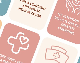 Medical Coder Affirmation Cards & Mini Poster  Printable Motivational Quotes for Healthcare Workers  Digital Download