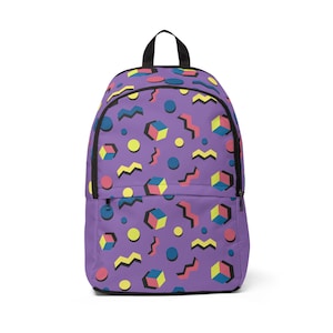 Colorful Retro Pattern Backpack, Unisex Casual Bag, School Backpack, Travel Daypack, Artsy Gift for Students, Fun Design