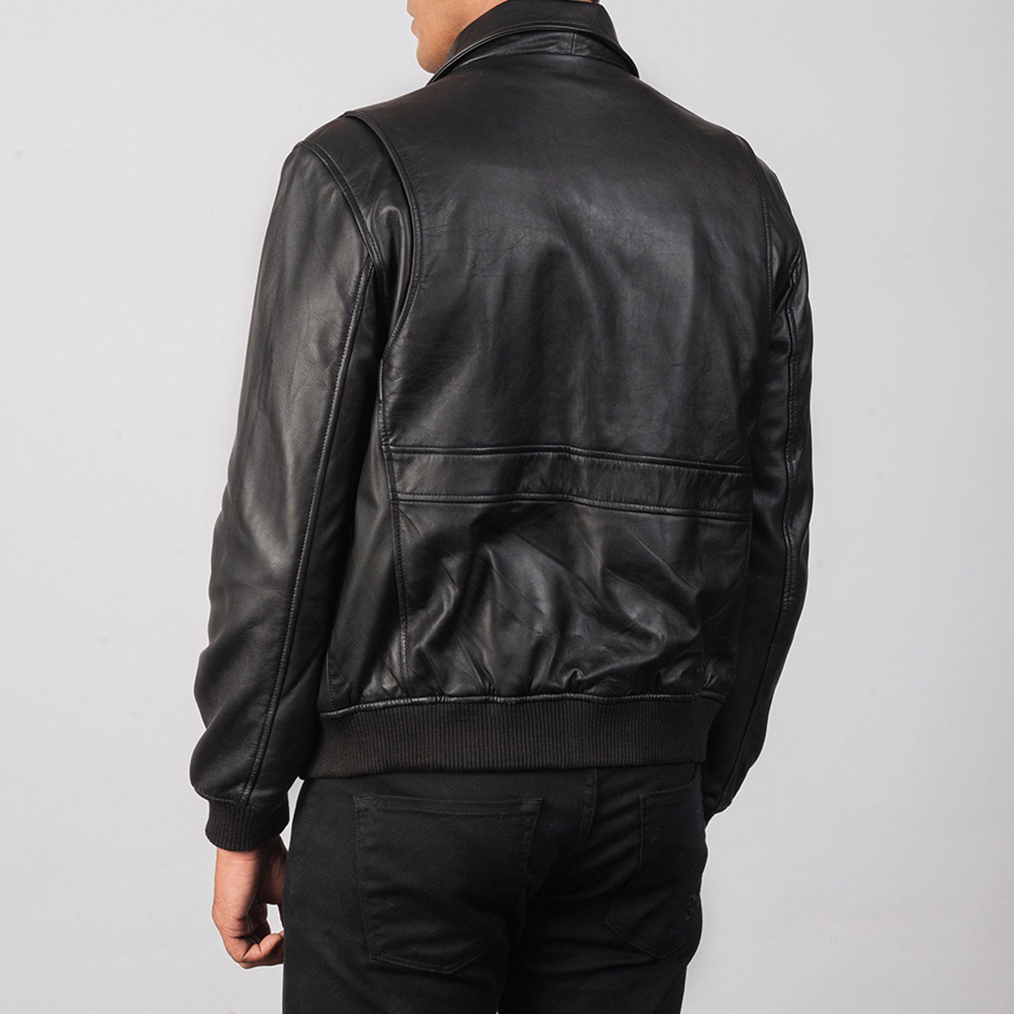 Air Force A-2 Black Leather Flight Bomber Jacket - Etsy Air Force A-2 Black Leather Flight Bomber Jacket - Etsy