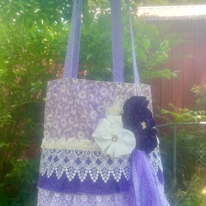 Shabby Chic/Boho Crossbody Purse in beautiful shades of purple.