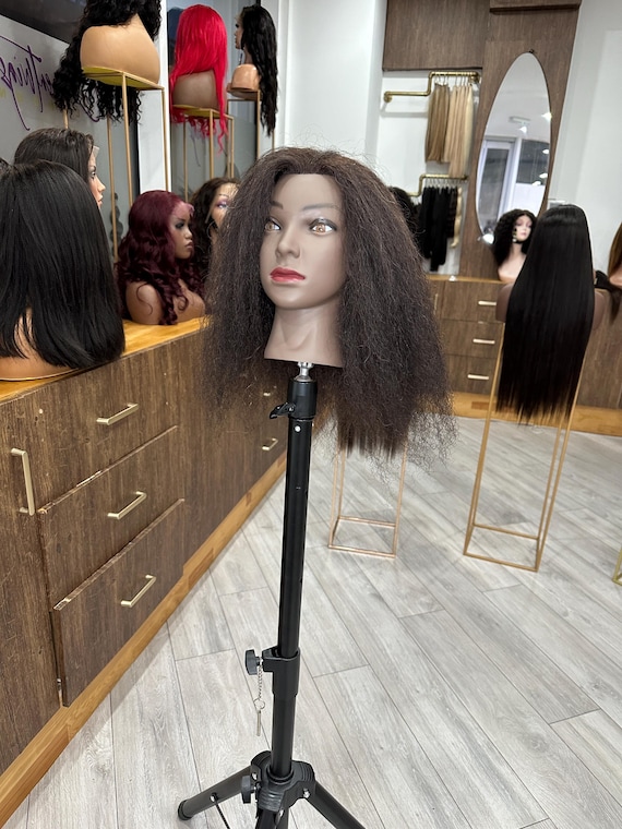 Doll Head With Afro Hair for Practice Braiding