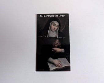 Estampa de oración de Santa Gertrudis la Grande (tamaño tarjeta de presentación americana)