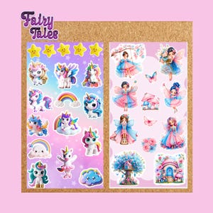 Fairy & Unicorns 2 Sticker Sheets —FREE SHIPPING
