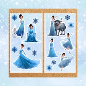 Princess Frozen Custom Stickers 2 sheets — FREE SHIPPING
