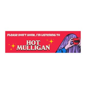Hete Mulligan-bumpersticker. Autosticker, laptopsticker indieband, vinylraamsticker, dagboeksticker, poppunk, emo