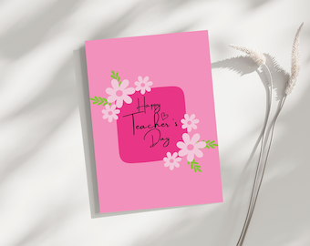 Printable Teacher Appreciation Card: 5x7 Inch (Digital Download)