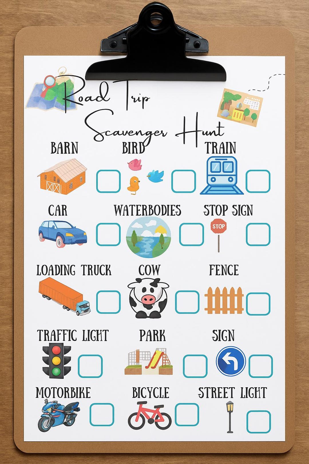 Road Trip Scavenger Hunt Printable Game: Family Car Travel Activity - Etsy