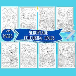 Airplane Coloring Book Pages for Kids: 25 Fun Designs (PDF Download)