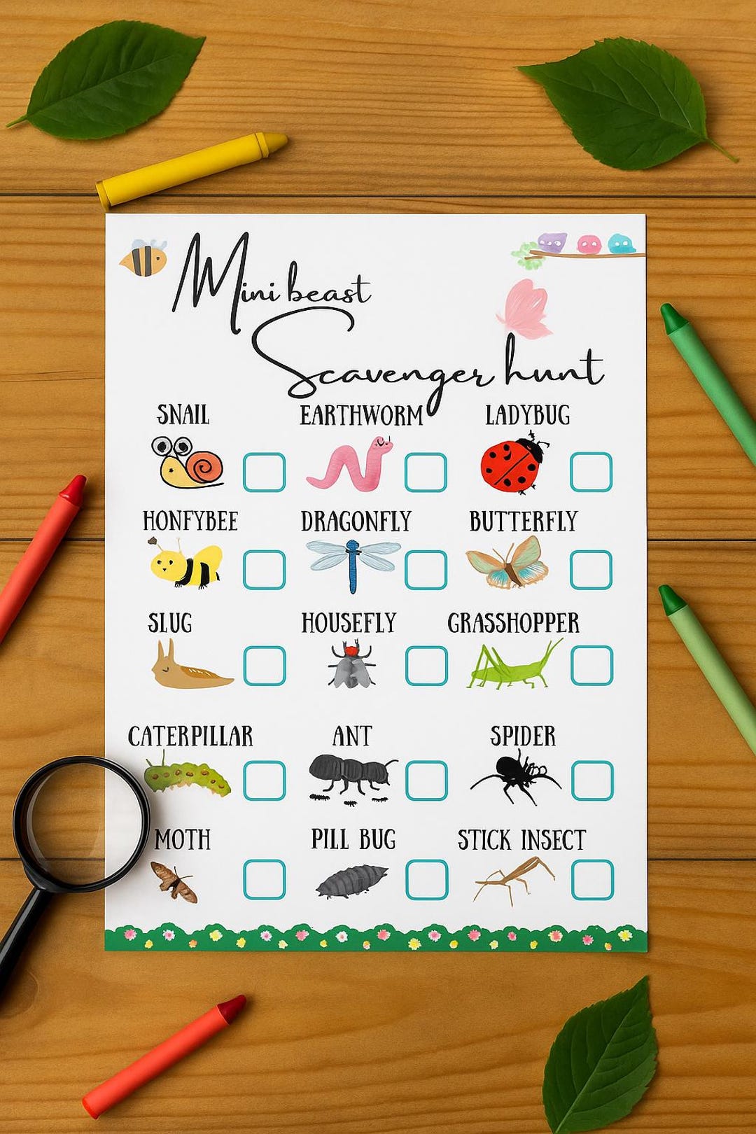 Nature Scavenger Hunt Printable ,mini Beast Scavenger Hunt Printable ...