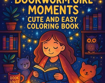 20 Cozy Bookworm Colouring Pages: Introvert Girls ,Tea and Reading pdf Download by SoulshadeStudio