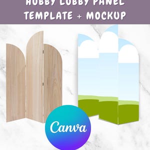 Hobby Lobby 3‑Panel Arch Template with Canva Mockup | DIY Wood Arch Backdrop | Instant Download