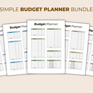 Simple Budget Planner Bundle | Printable Monthly Tracker | Editable Expense Worksheet | PDF Finance Template | Instant Download