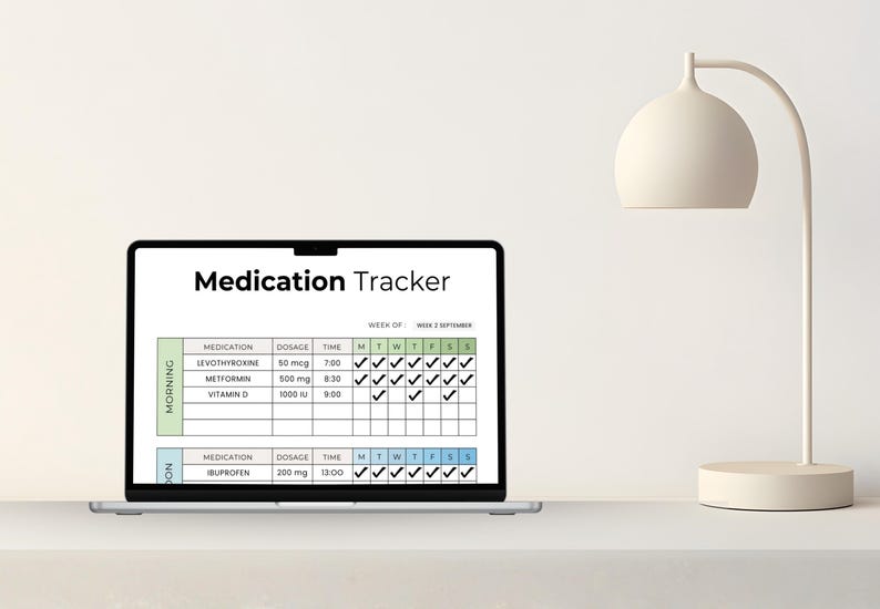 Simple Editable Medication Tracker Log | Printable Daily Medicine Intake Sheet | Medication List PDF | Log Template | Instant Download image 8