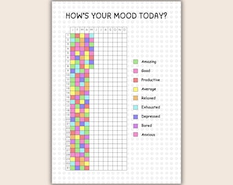 Printable Daily Mood Tracker: Simple Emotion Journal (PDF Download A4/US Letter Size)