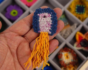 Handmade Crochet Button Cover, Unique Tassel Design, 1.6"×3.9", 0.35oz Weight, for Buttons ≤0.6", Decorative & Practical