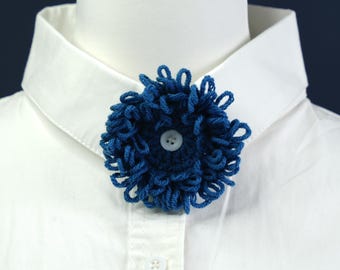 Handmade Crochet Button Cover, Unique Flower Design, 2.6" Diameter, 0.35oz Weight, for Buttons ≤0.6", Decorative & Practical