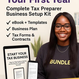 Make 100k+ your first year, complete Tax Preparer business set up kit, Including E Book , all forms and resources to start you tax business