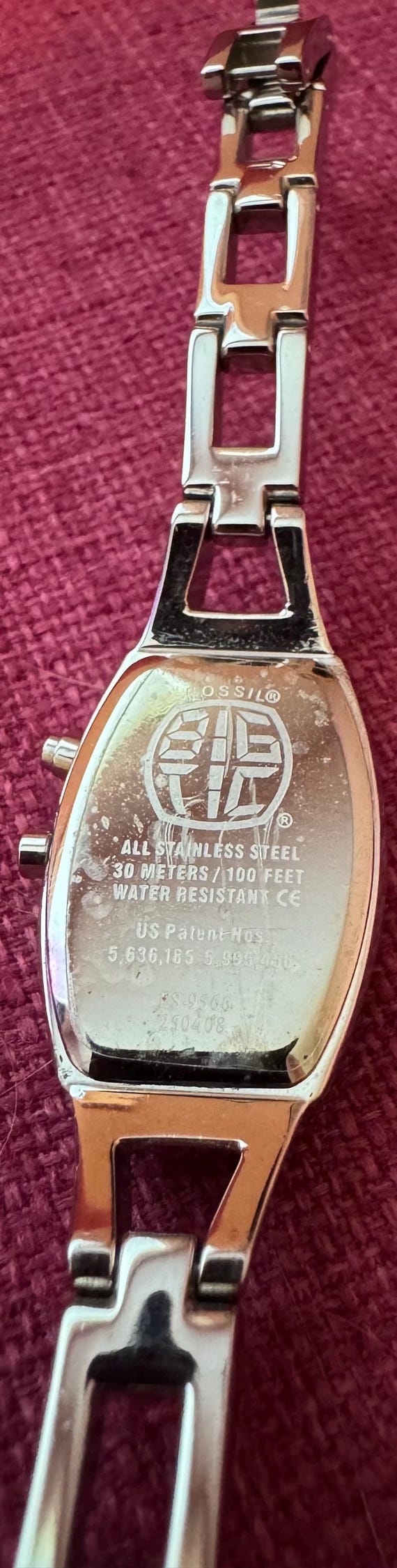 Vintage Fossil Big Tic Watch: Animated Heart Dial, Stainless