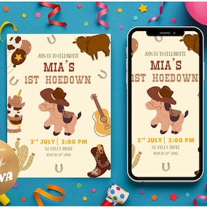 Editable Western Birthday Invitation | Country Party Template