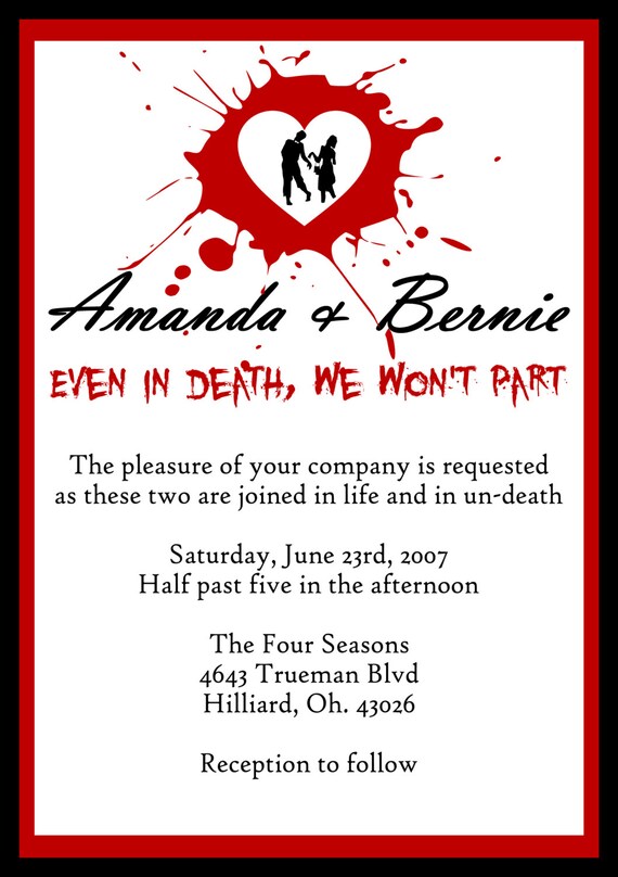 Zombie Wedding Invitations
