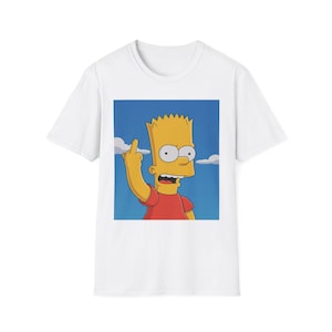 Bart Simpson Middle Finger Unisex Tee, Graphic Cartoon Tshirt, Novelty Streetwear, Funny Cartoon Character Shirt, Cool Urban Apparel
