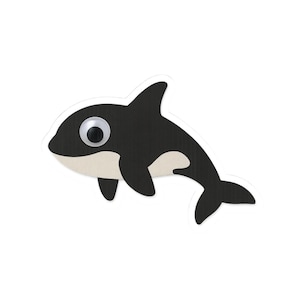 Orca Sticker | Cute Killer Whale Kiss Cut Vinyl Sticker | Ocean Animal Decal for Laptop, Water Bottle & Scrapbook | Travel luggage decal