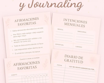 Kit de Manifestación y Journaling Bilingüe – Imprimible Girly • 7 sidor för att skapa personliga