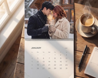 Custom Couples Photo Calendar 2026 | Personalized Couple Gift | Romantic Anniversary, Valentine’s, Wedding Gift| Custom Photo Calendar