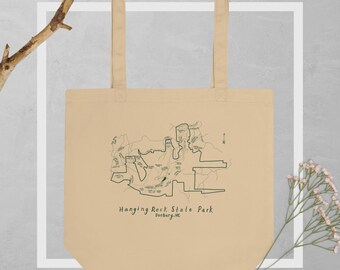 Hanging Rock State Park Map Tote Bag