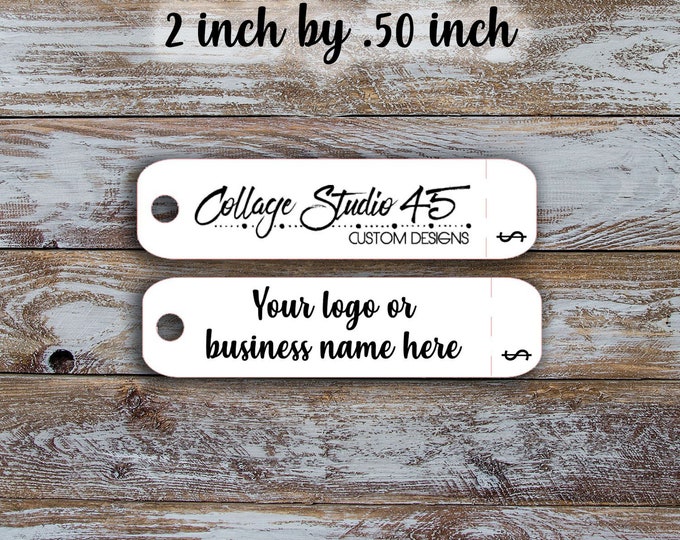 Labels Customized Small Price Tags Custom tags 2 inch by .50 inch with detachable price retail pricing Jewelry Hang Tags