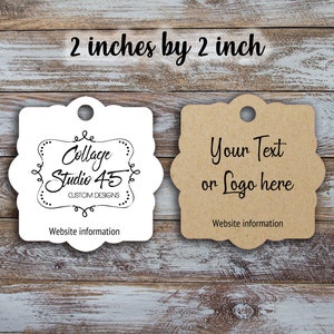 Custom Retail cards 2 inches by 2 inches, Clothing Tags, Retail Tags, Custom Card
