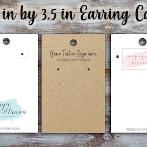 Cartes personnalisées pour boucles d'oreilles de 2,25 pouces sur 3,5 pouces, cartes de présentation de bijoux, étiquettes personnalisées