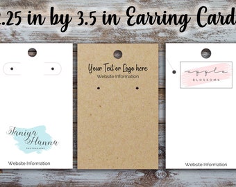 Custom Earring Display Cards: Logo or Text (2.25 x 3.5 inch)