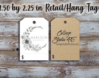 Custom Retail cards 1.50 inches by 2.25 inches, Detachable Price Tag, Clothing Tags, Retail Tags, Custom Card