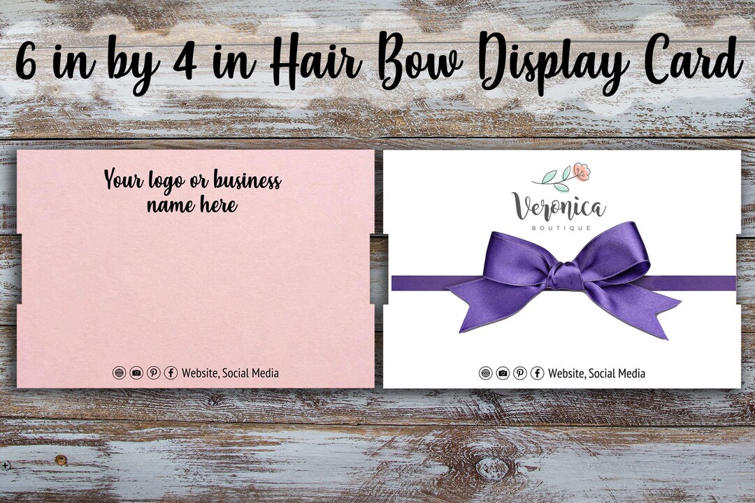 Customized Headband Display Card 6 Inches by 4 Inches, Product Display, Bow Card Etsy