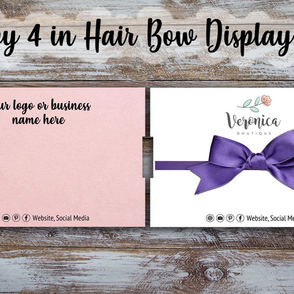 Customized Headband Display Card 6 inches by 4 inches, Product Display, Bow Card