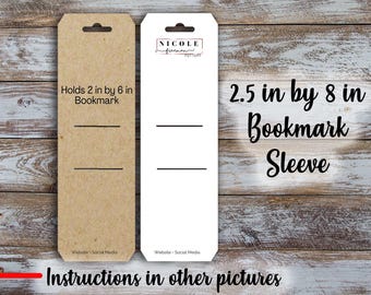 Customized Bookmark Sleeve Display Card  Hang Tag 2.5 inches by 8in