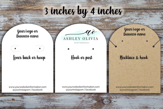 Custom Earring Display Cards: Logo Jewelry Tags (3x4 inches)