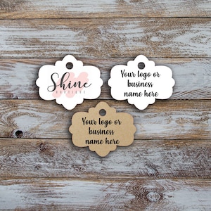 Custom fancy tags Small Price Tags 1.25 by 1.15  Customized, Small Price Tags, Jewelry Hang Tags