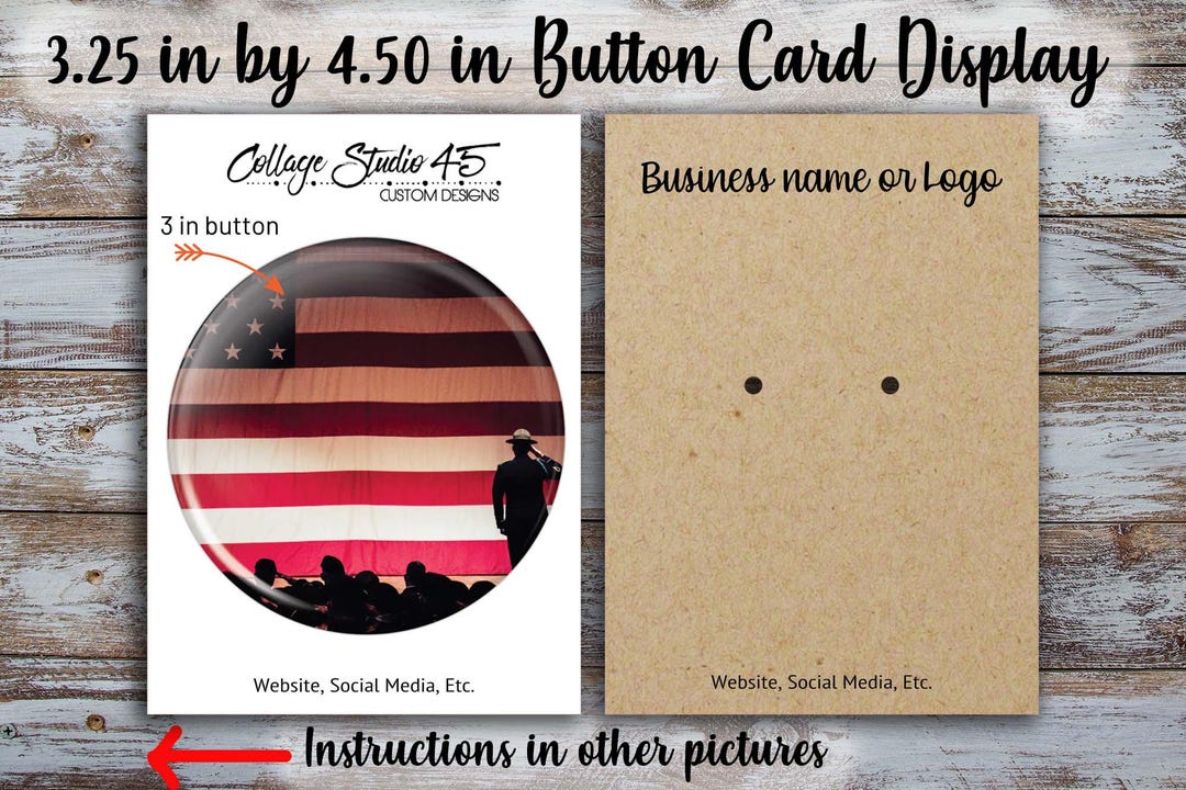 Custom Button Display Card: Logo Jewelry Cards (3.25 in X4.5 Inches) - Etsy