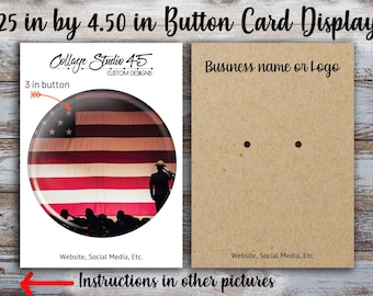 Custom Button Display Card: Logo Jewelry Cards (3.25 in x4.5 inches)